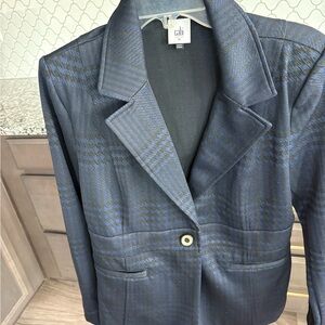 CAbi Navy Houndstooth Blazer